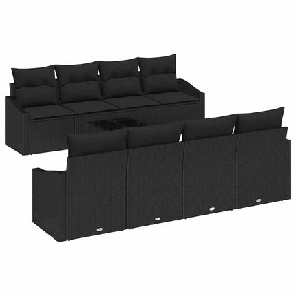 Sofa Sæt 7 stk. Sort polyrattan