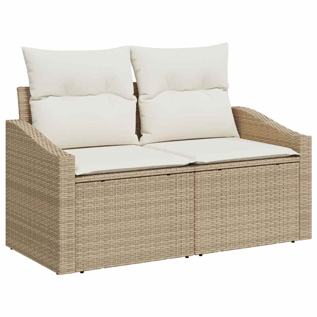 Sofa Sæt med pude 4 pcs Beige og creme polyrattan