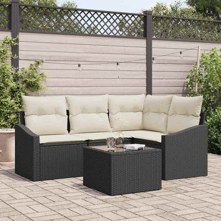 Havesofa Sæt 5 stk. Brun og Creme polyrattan