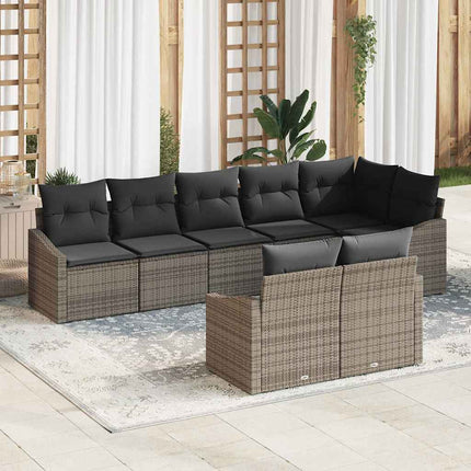 Havesofa Sæt 8 stk. Grå polyrattan
