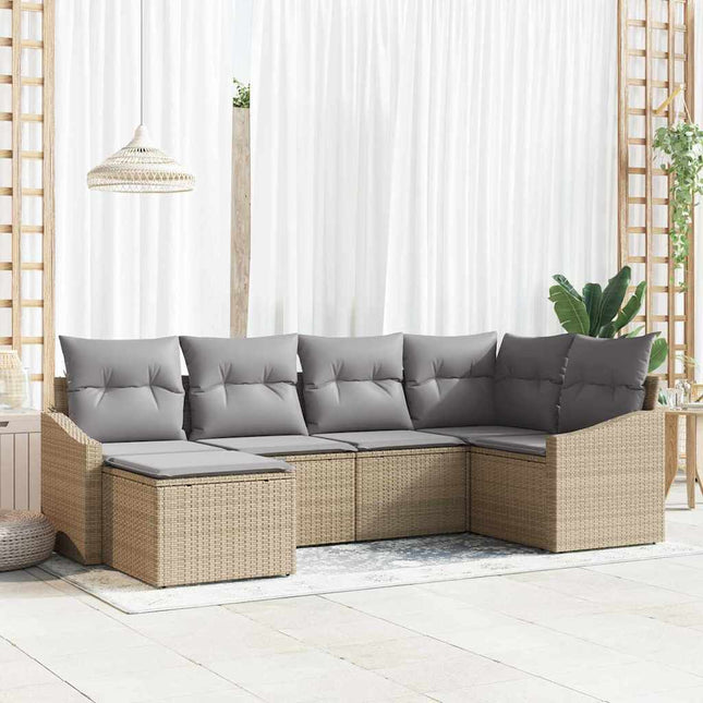 Have Spisebordssæt 6 stk. Beige og lys grå