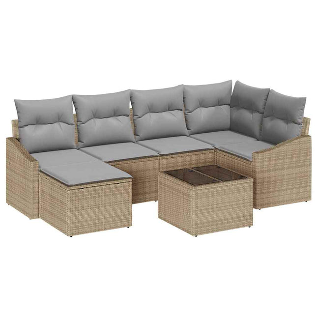 Have Spisebordssæt 7 stk. Beige og lys grå