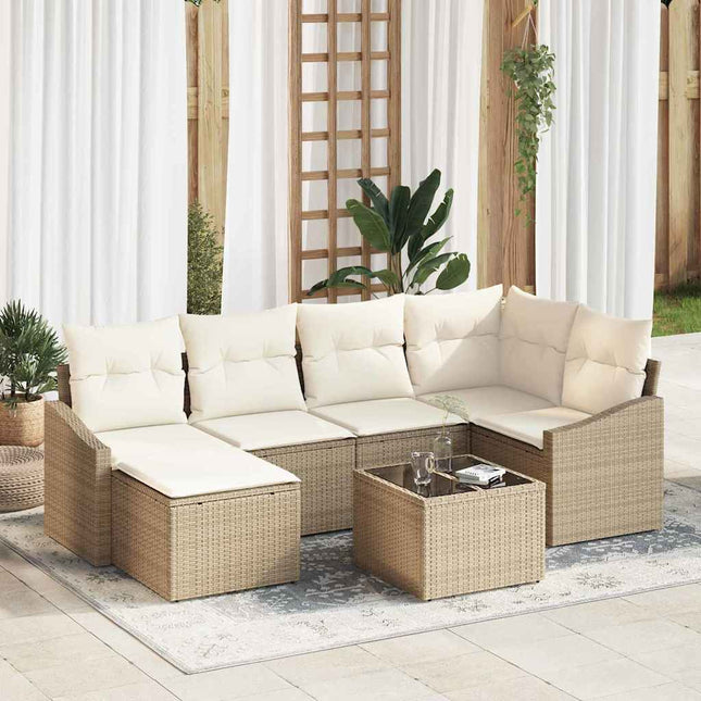 Have Spisebordssæt 7 stk. Beige og creme