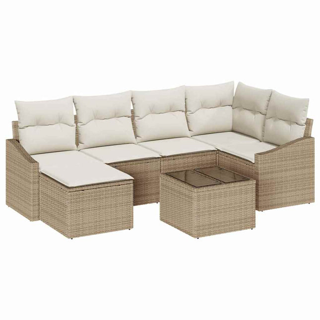 Have Spisebordssæt 7 stk. Beige og creme