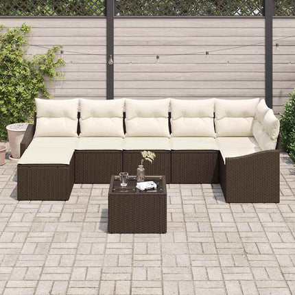 Havesofa Sæt 8 stk. Brun og Creme polyrattan