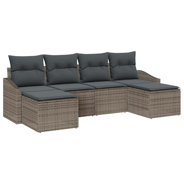 Have Spisebordssæt 6 stk. Grå polyrattan