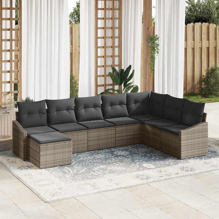 Havesofa Sæt 8 stk. Grå polyrattan