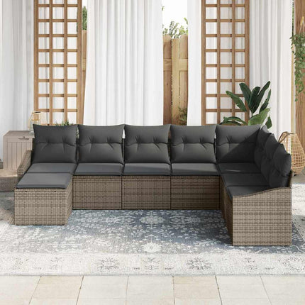 Havesofa Sæt 8 stk. Grå polyrattan
