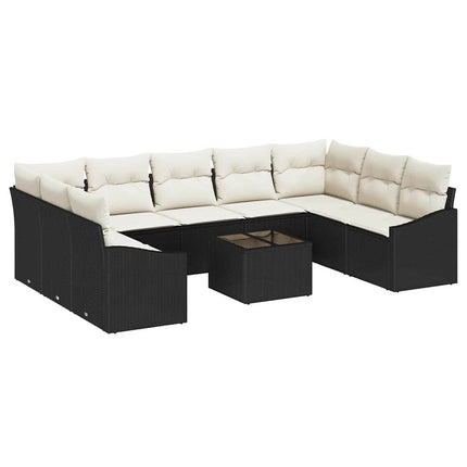 Havesofa Sæt med opbevaring Brun og Creme polyrattan