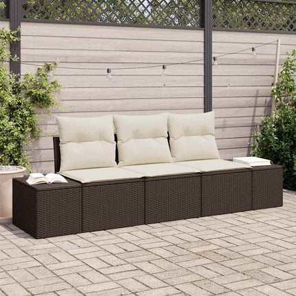 Havesofa Sæt 3 stk. Brun og Creme polyrattan