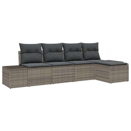 Havesofa Sæt 5 stk. Grå polyrattan