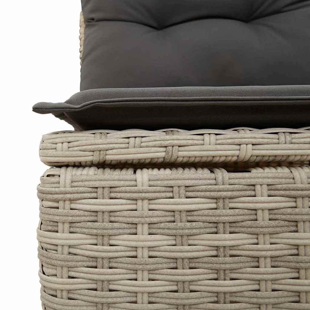 Havesofa Sæt med pude med opbevaring 5 pcs Lysegrå polyrattan