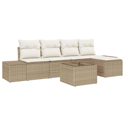 Havesofa Sæt 5 stk. Beige og creme polyrattan