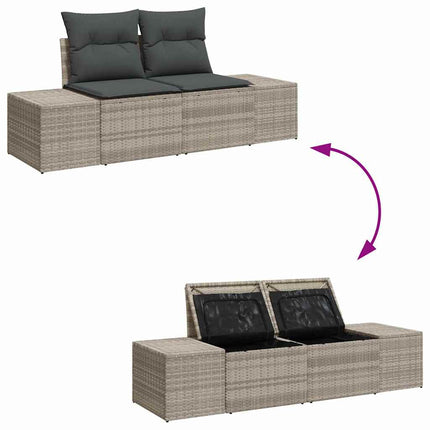 Havesofa Sæt 5 stk. Lysegrå polyrattan