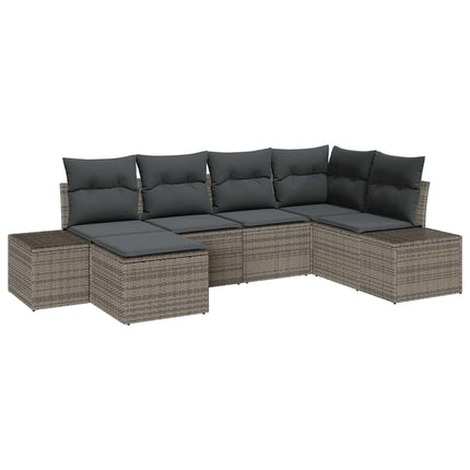 Havesofa Sæt 6 stk. Grå polyrattan