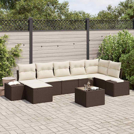 Havesofa Sæt 7 stk. Brun polyrattan