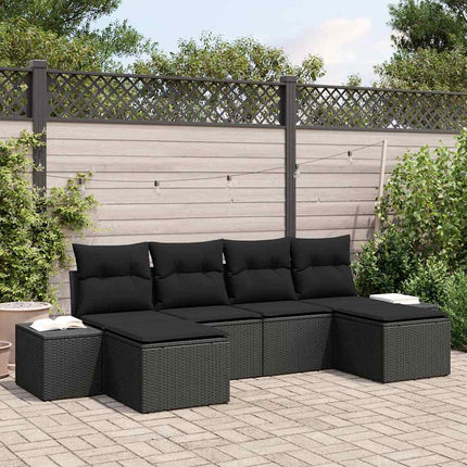 Havesofa Sæt 4 stk. Sort polyrattan