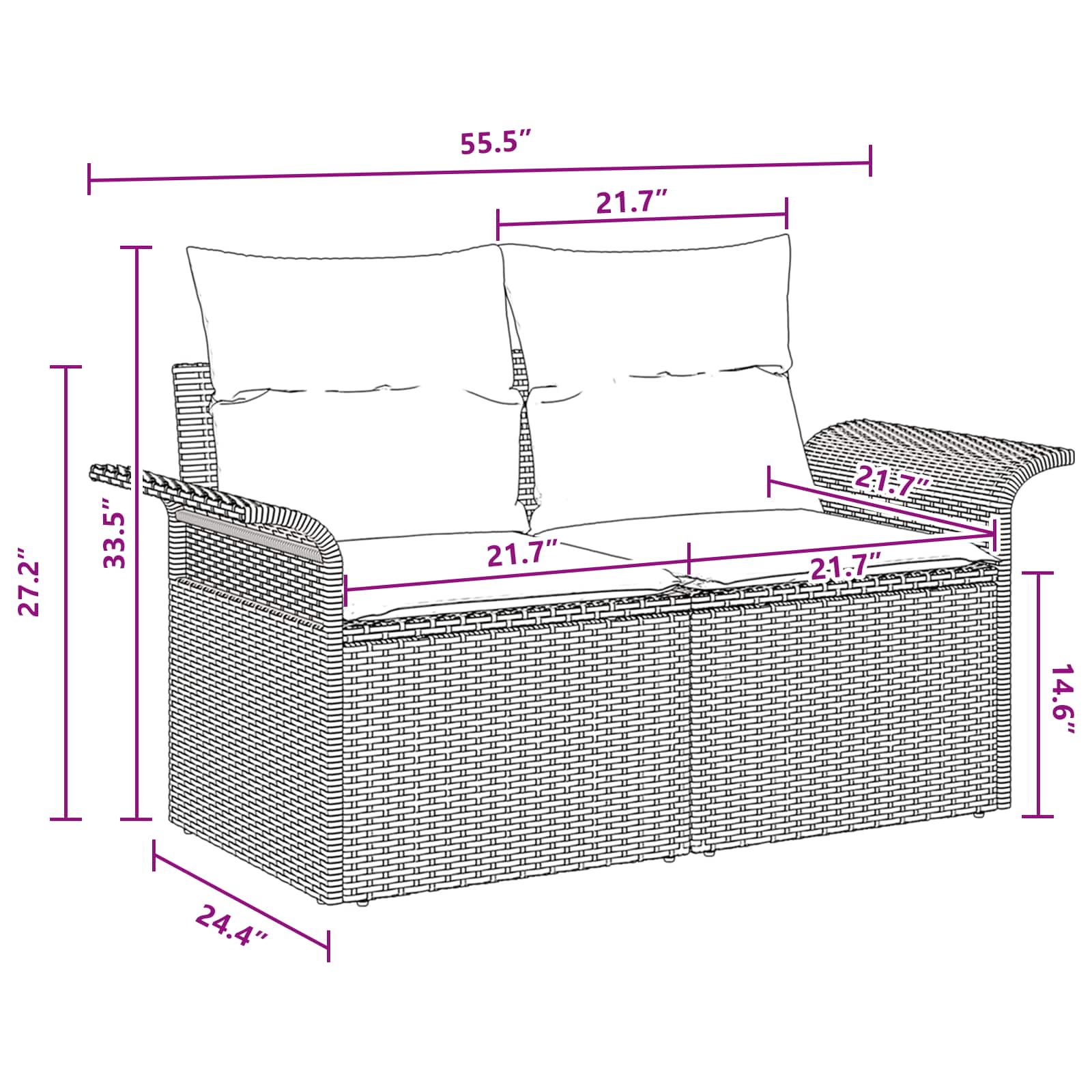 Havesofa Sæt med opbevaring 5 pcs Sort og turkis polyrattan
