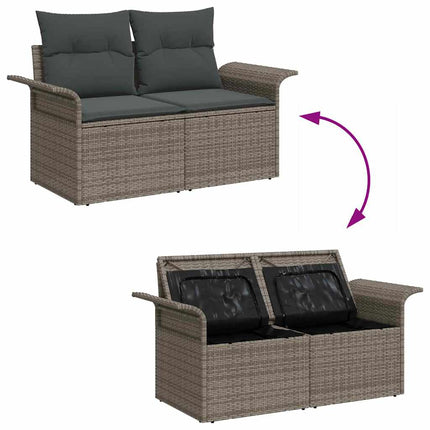 Havesofa Sæt 6 stk. 5-Antal sæder Grå polyrattan