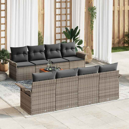 Havesofa Sæt 9 stk. Grå polyrattan