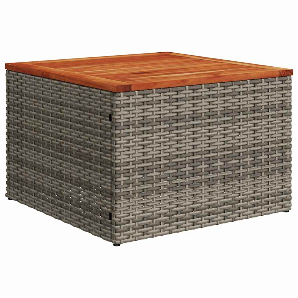 Havesofa Sæt med opbevaring 9 pcs Grå og Marineblå polyrattan