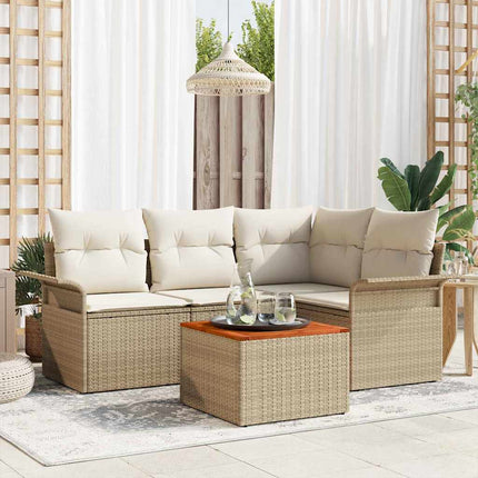 Havesofa Sæt 5 stk. 4-Antal sæder Beige og creme polyrattan