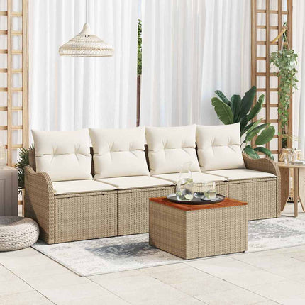 Havesofa Sæt 5 stk. 4-Antal sæder Beige og creme polyrattan