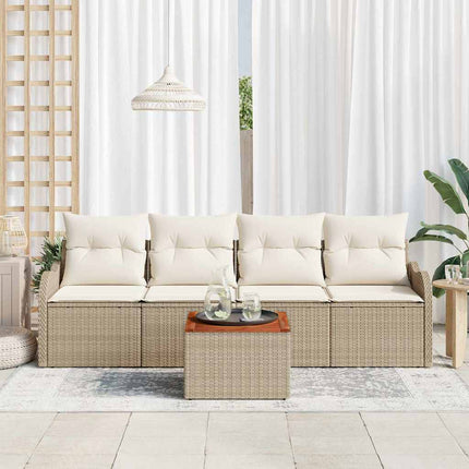 Havesofa Sæt 5 stk. 4-Antal sæder Beige og creme polyrattan