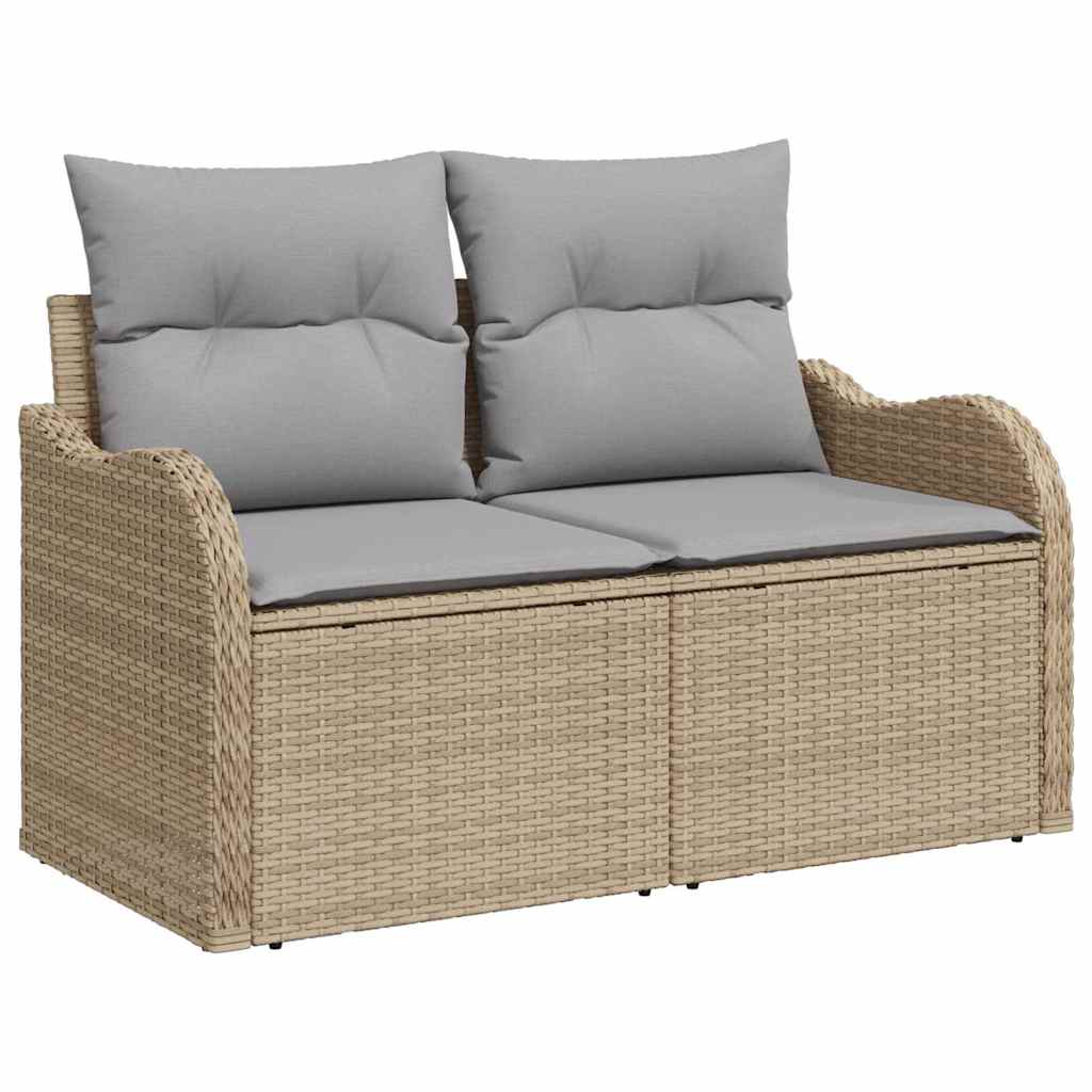 Havesofa Sæt med pude med opbevaring 6 pcs Beige og lys grå
