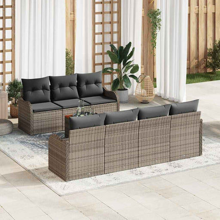 Havesofa Sæt 8 stk. Grå polyrattan