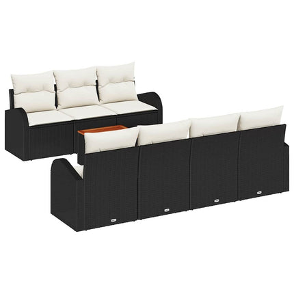 Havesofa Sæt 8 stk. Sort og Cream polyrattan