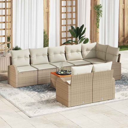 Havesofa Sæt 9 stk. Beige og creme polyrattan