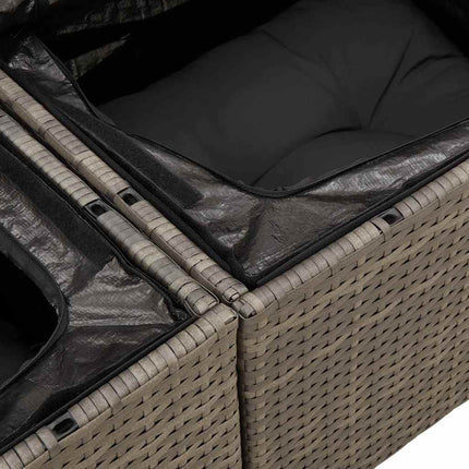 Havesofa Sæt 9 stk. Grå polyrattan