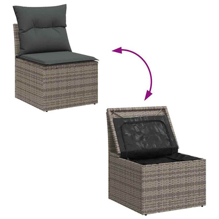 Havesofa Sæt 9 stk. Grå polyrattan