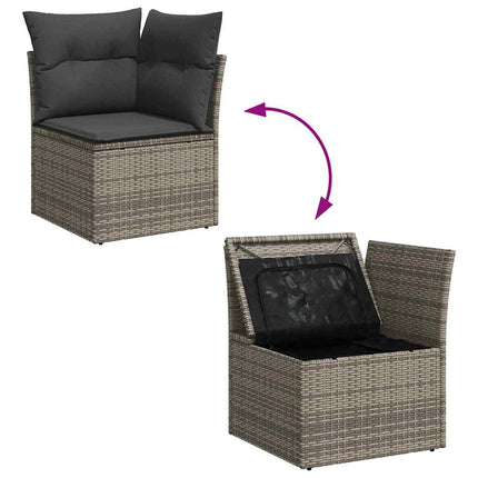 Havesofa Sæt 9 stk. Grå polyrattan