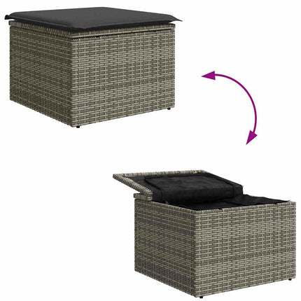 Havesofa Sæt 9 stk. Grå polyrattan
