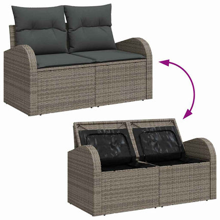 Havesofa Sæt 9 stk. Grå polyrattan