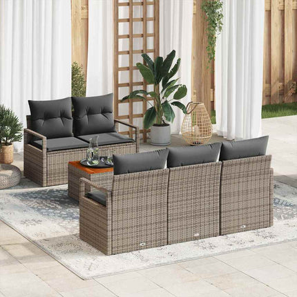 Havesofa Sæt 6 stk. Grå polyrattan