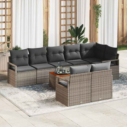 Havesofa Sæt 9 stk. Grå polyrattan