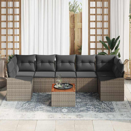 Havesofa Sæt 8 stk. Grå polyrattan