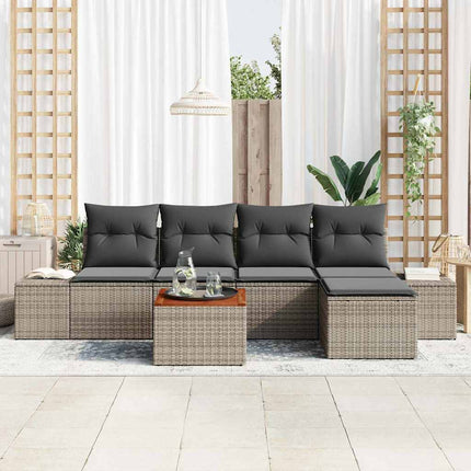 Havesofa Sæt 6 stk. Grå polyrattan