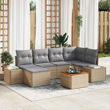Havesofa Sæt 7 stk. beige og lysegrå
