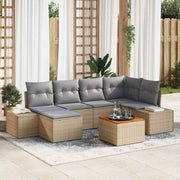 Havesofa Sæt 7 pcs beige og lysegrå