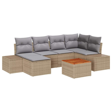 Havesofa Sæt 7 stk. beige og lysegrå