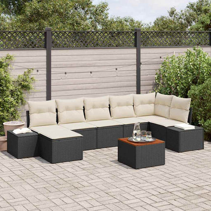 Havesofa Sæt 8 pcs Sort og hvid