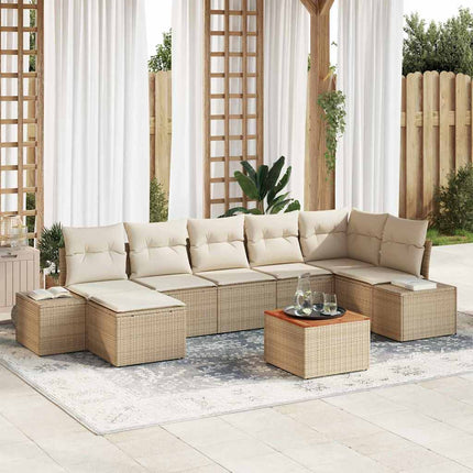 Havesofa Sæt 8 pcs Beige og hvid