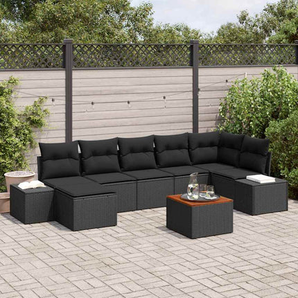 Havesofa Sæt 8 pcs Sort