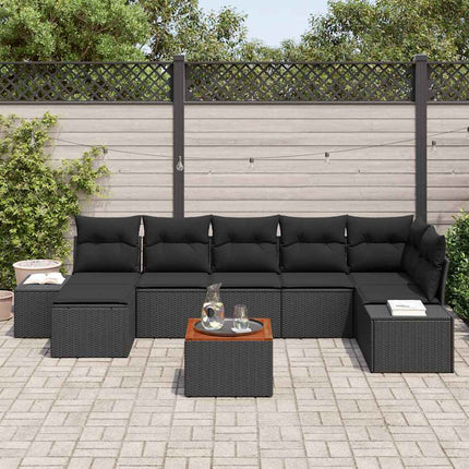 Havesofa Sæt 8 pcs Sort