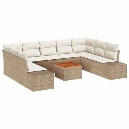 Havesofa Sæt 10 stk. Beige og hvid