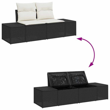 Havesofa Sæt 11 stk. Sort og hvid